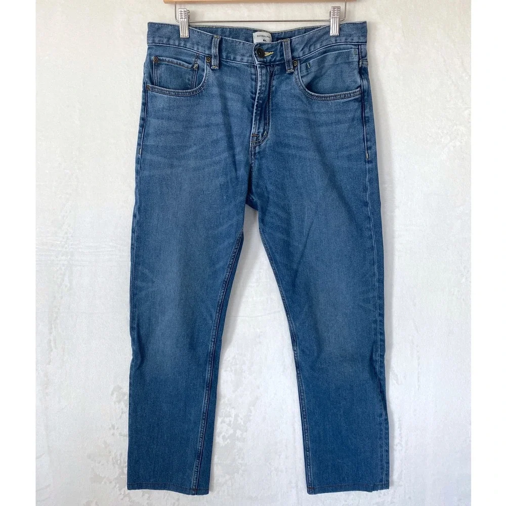 Quiksilver Mens Regular Classic Loose Fit‎ Blue Denim Jeans Size 32